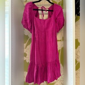 Lucy Paris Pink Baby Doll Dress Puffy Sleeve Small Cute Feminine Summer Dress